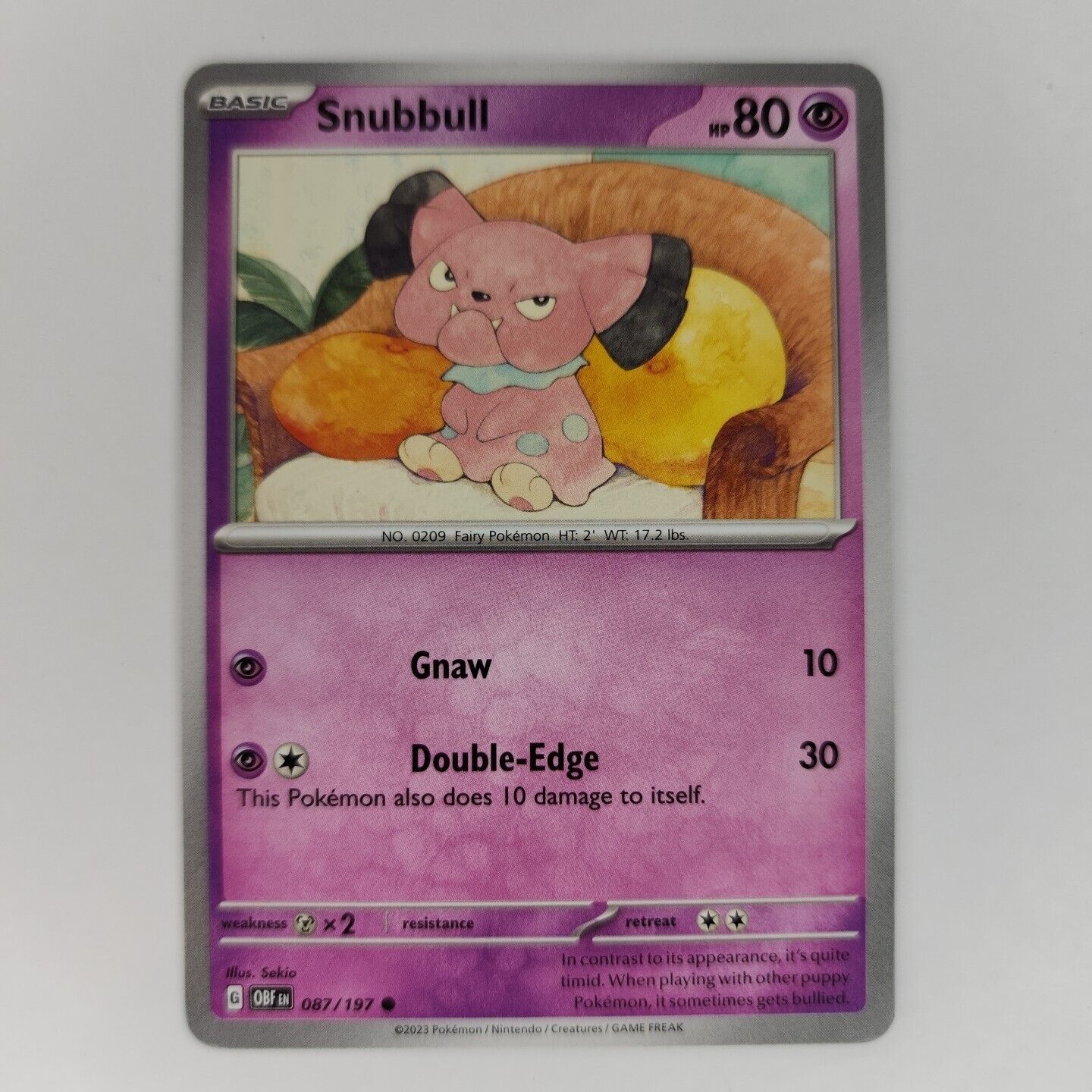 Snubbull 87/197 Pokémon TGC Obsidian Flames