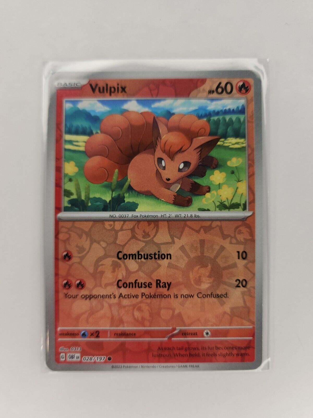 Vulpix [Reverse Holo] 28/197 Pokémon TGC Obsidian Flames