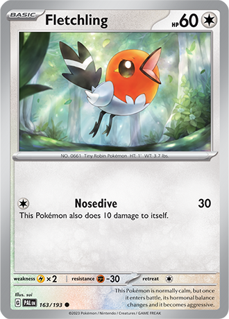 Fletchling  163/193 Pokémon TCG Paldea Evolved