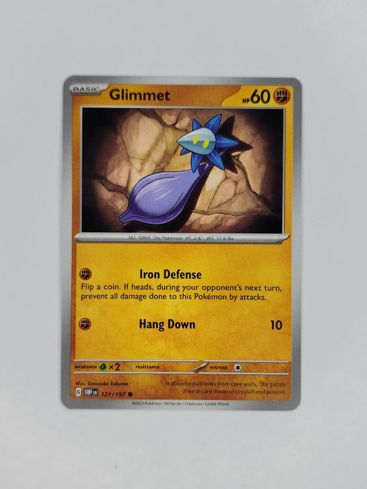 Glimmet 121/197 Pokémon TGC Obsidian Flames