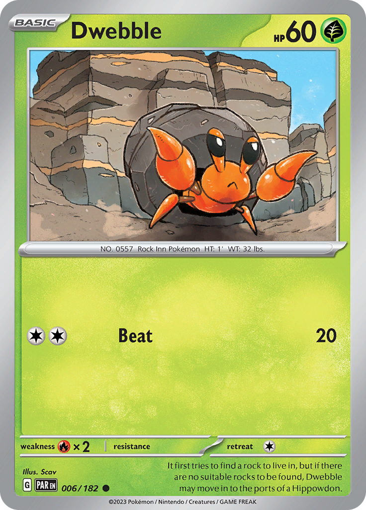 Dwebble  6/182 Pokémon TCG Paradox Rift