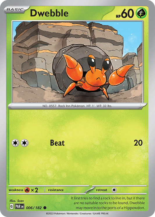 Dwebble  6/182 Pokémon TCG Paradox Rift