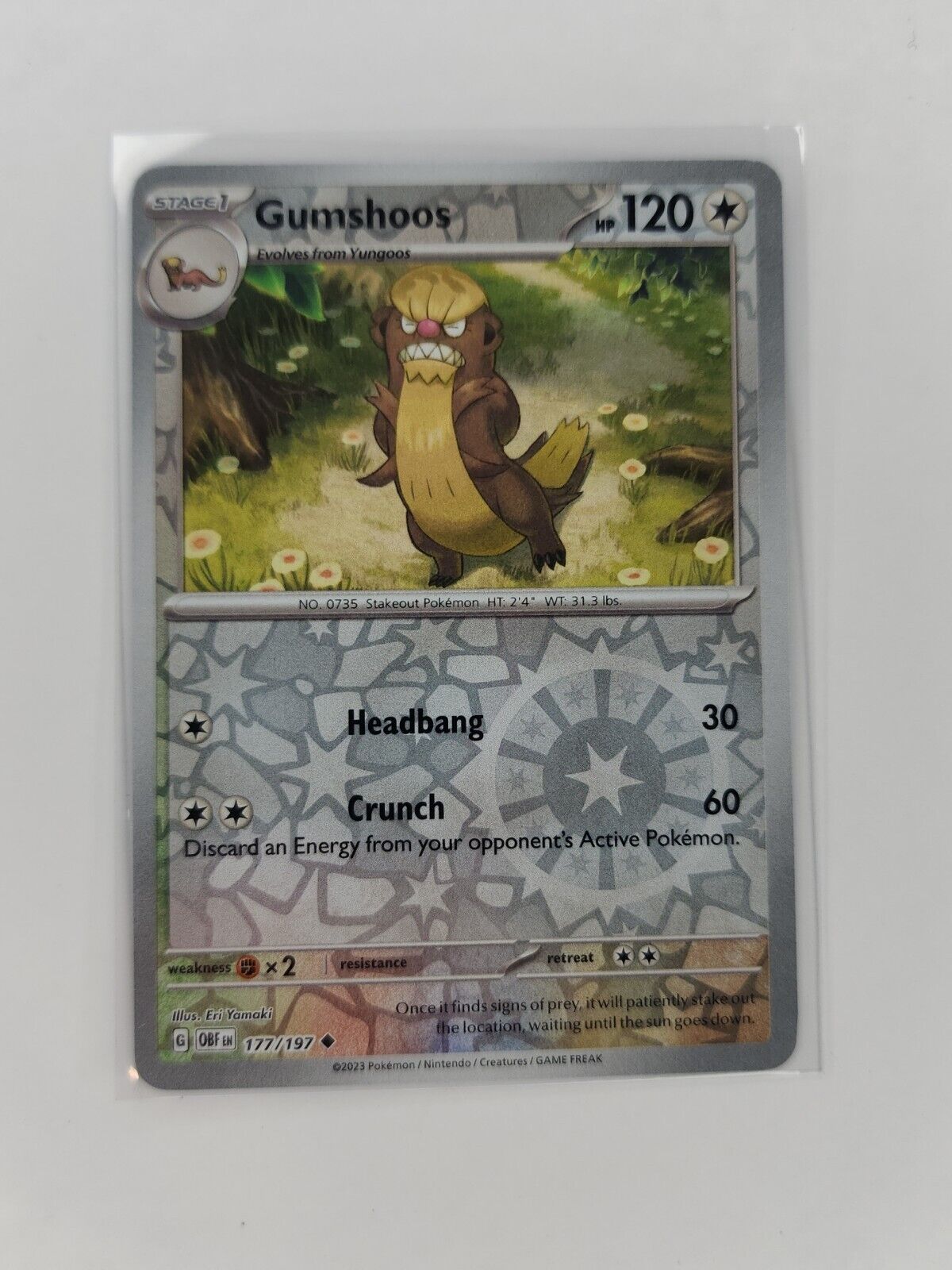 Gumshoos [Reverse Holo] 177/197 Pokémon TGC Obsidian Flames