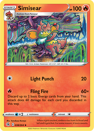 Simisear  38/264 Pokémon TCG Fusion Strike