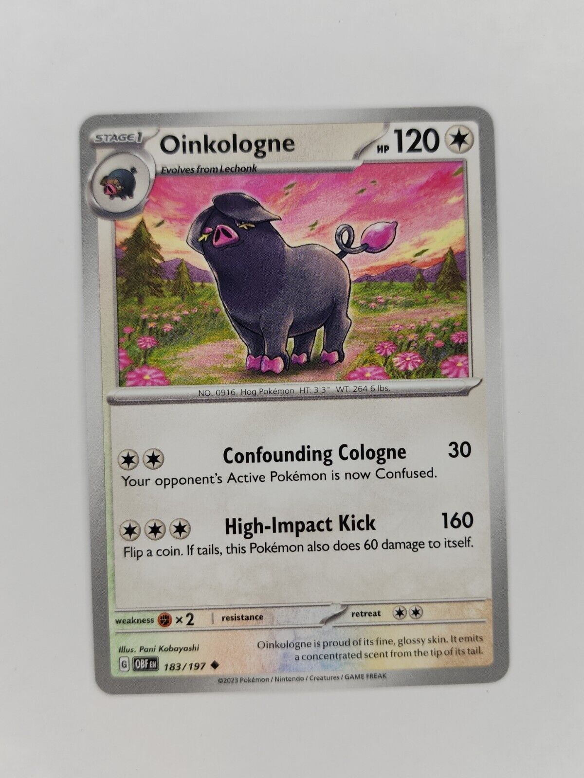 Oinkologne 183/197 Pokémon TGC Obsidian Flames