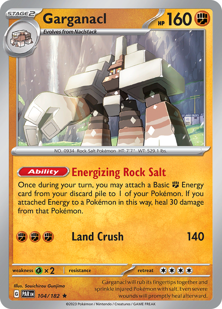 Garganacl [Holo]  104/182 Pokémon TCG Paradox Rift