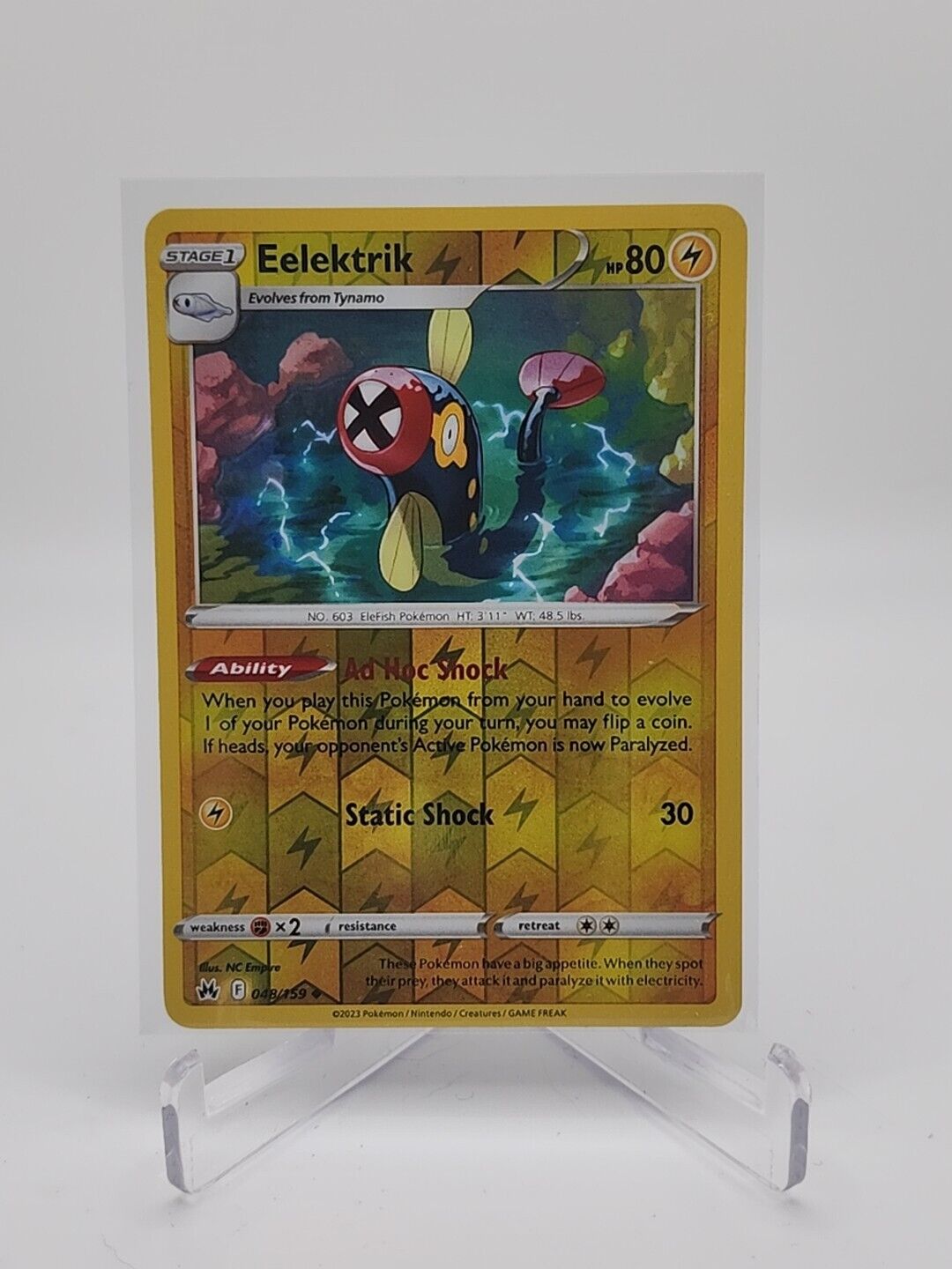 Eelektrik [Reverse Holo] 48/159 Pokémon TGC Crown Zenith