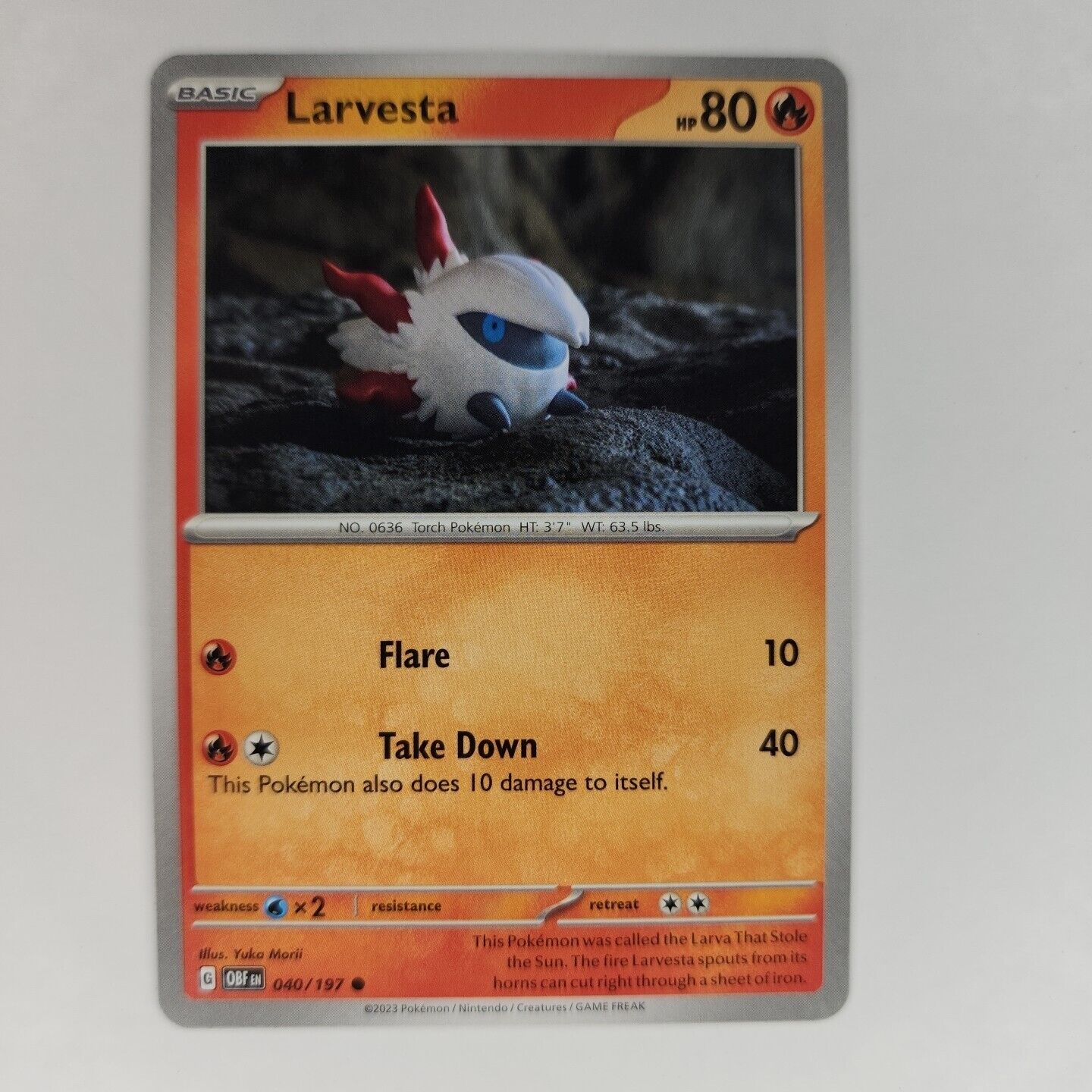 Larvesta 40/197 Pokémon TGC Obsidian Flames