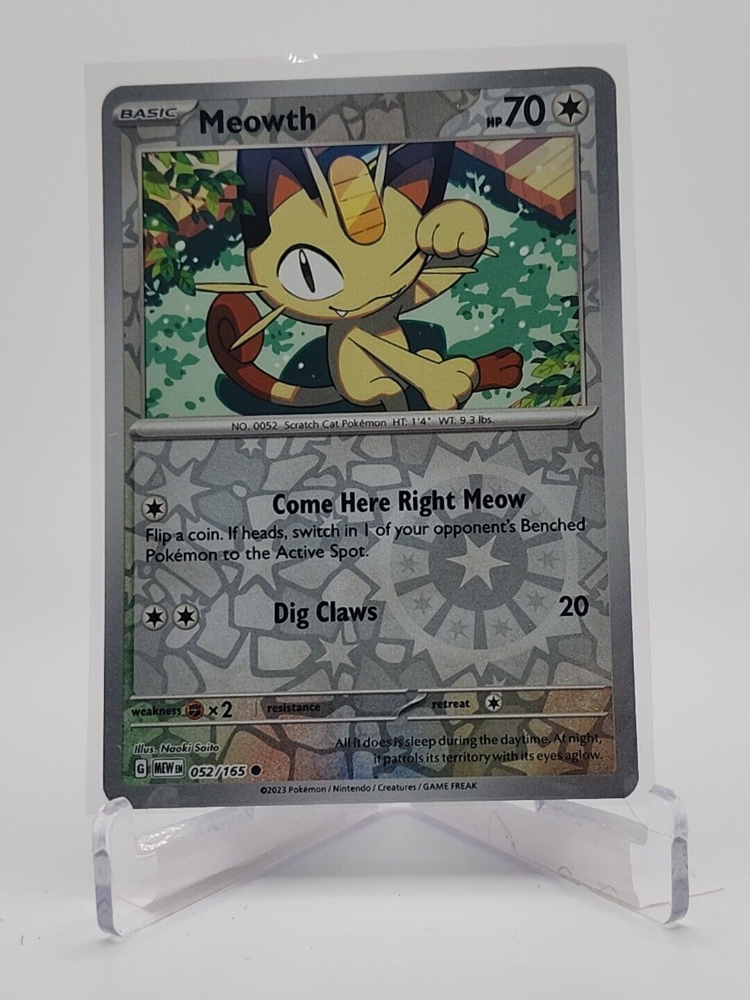 52/165 Meowth [Reverse Holo]  Pokémon TGC Scarlet & Violet - 151