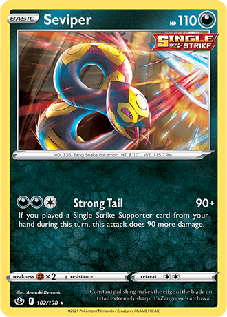 Seviper [Reverse Holo]  102/203 Pokémon TCG Chilling Reign