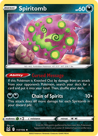 Spiritomb  117/196 Pokémon TCG Lost Origin