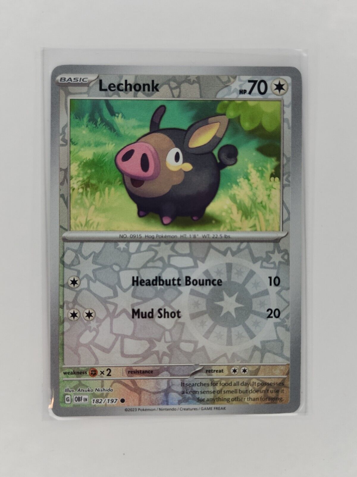 Lechonk [Reverse Holo] 182/197 Pokémon TGC Obsidian Flames