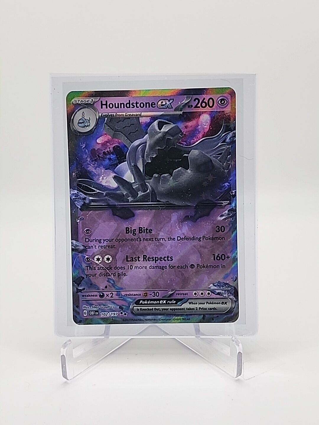 102/197 Houndstone ex Pokémon TCG Obsidian Flames