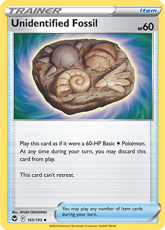 Unidentified Fossil  165/195 Pokémon TCG Silver Tempest