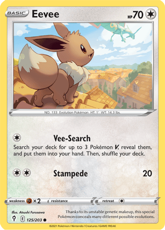 Eevee  125/203 Pokémon TCG Evolving Skies