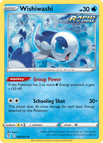 Wishiwashi  46/203 Pokémon TCG Evolving Skies