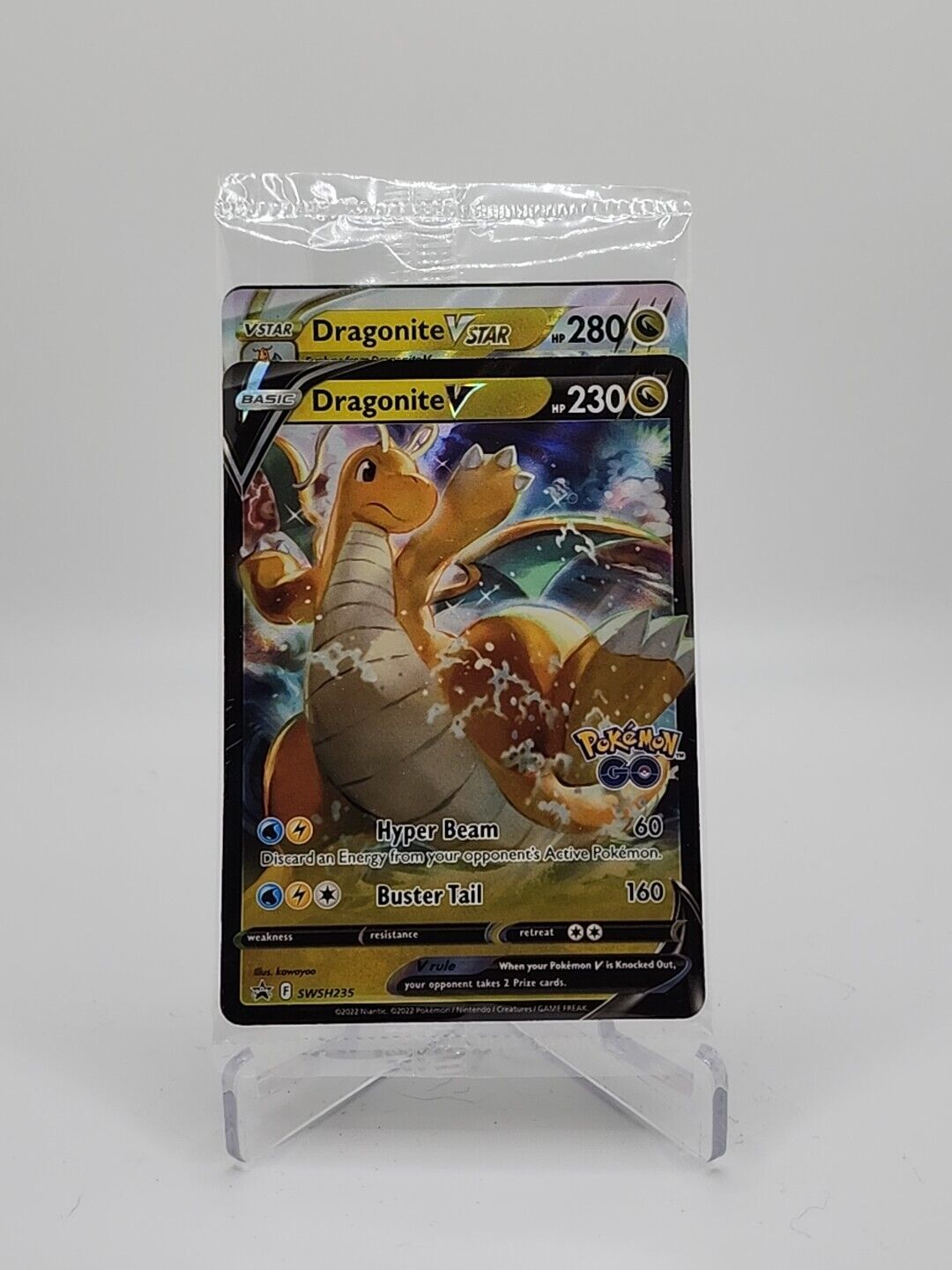 Pokémon GO Dragonite V SWSH235 & Dragonite VStar SWSH 236 Promo Cards New Sealed