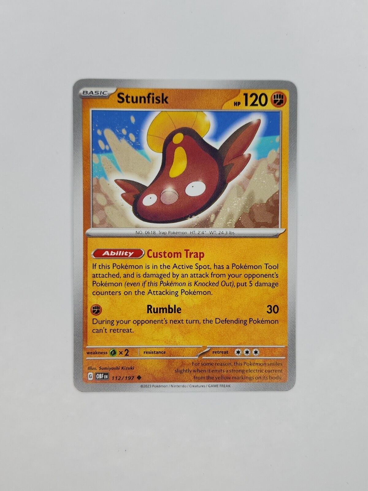 Stunfisk 112/197 Pokémon TGC Obsidian Flames