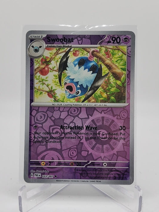 Swoobat [Reverse Holo]  33/91 Pokémon TCG Paldean Fates