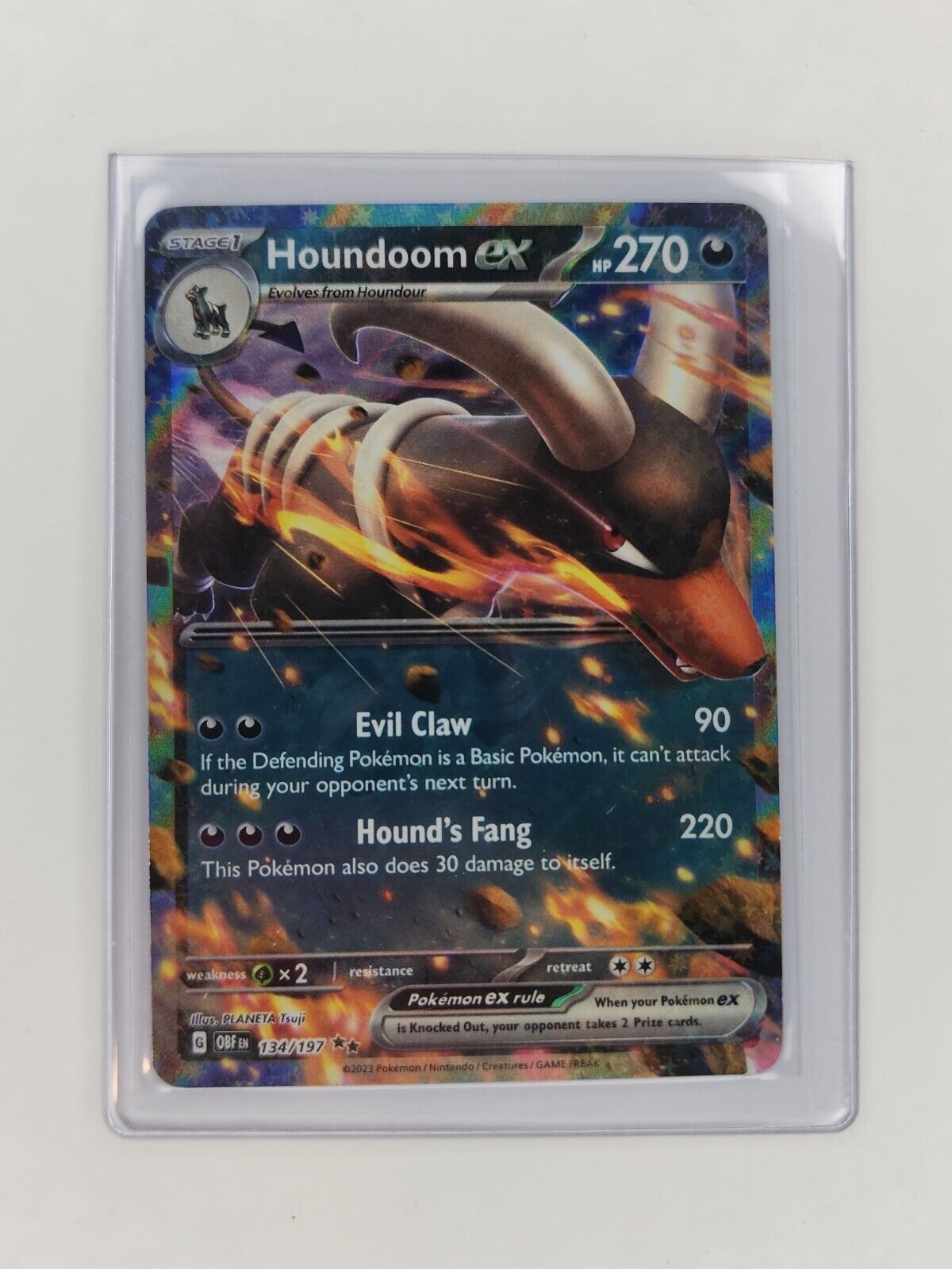 Houndoom ex 134/197 Pokémon TGC Obsidian Flames