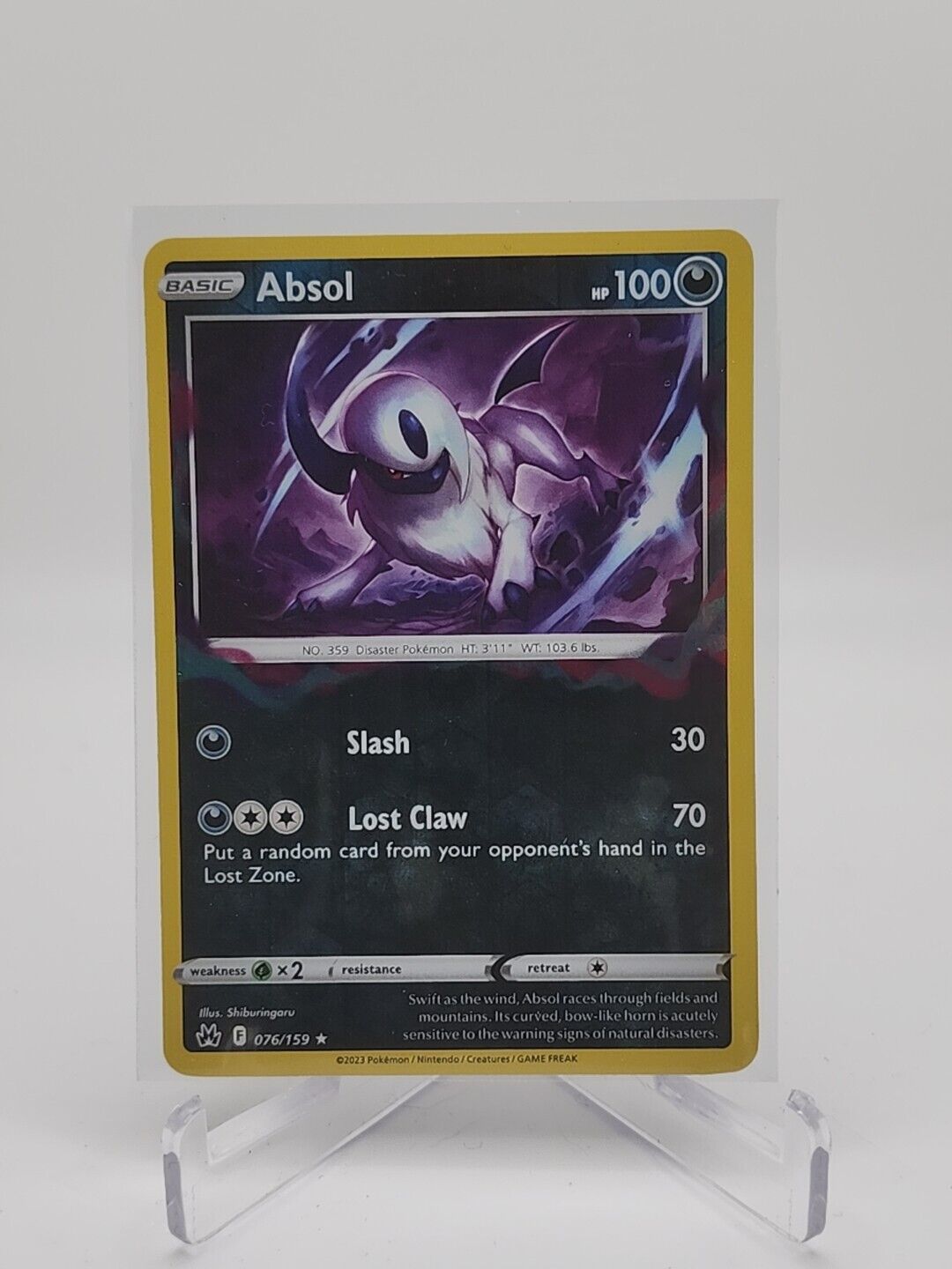 Absol [Reverse Holo] 76/159 Pokémon TGC Crown Zenith