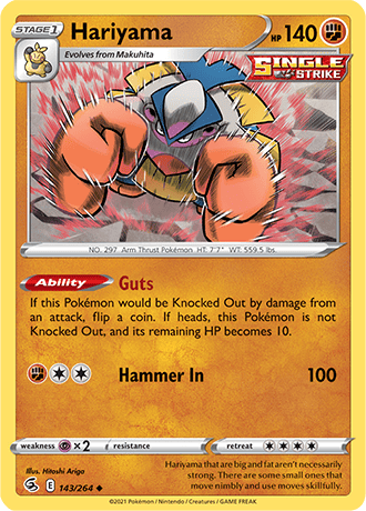 Hariyama  143/264 Pokémon TCG Fusion Strike