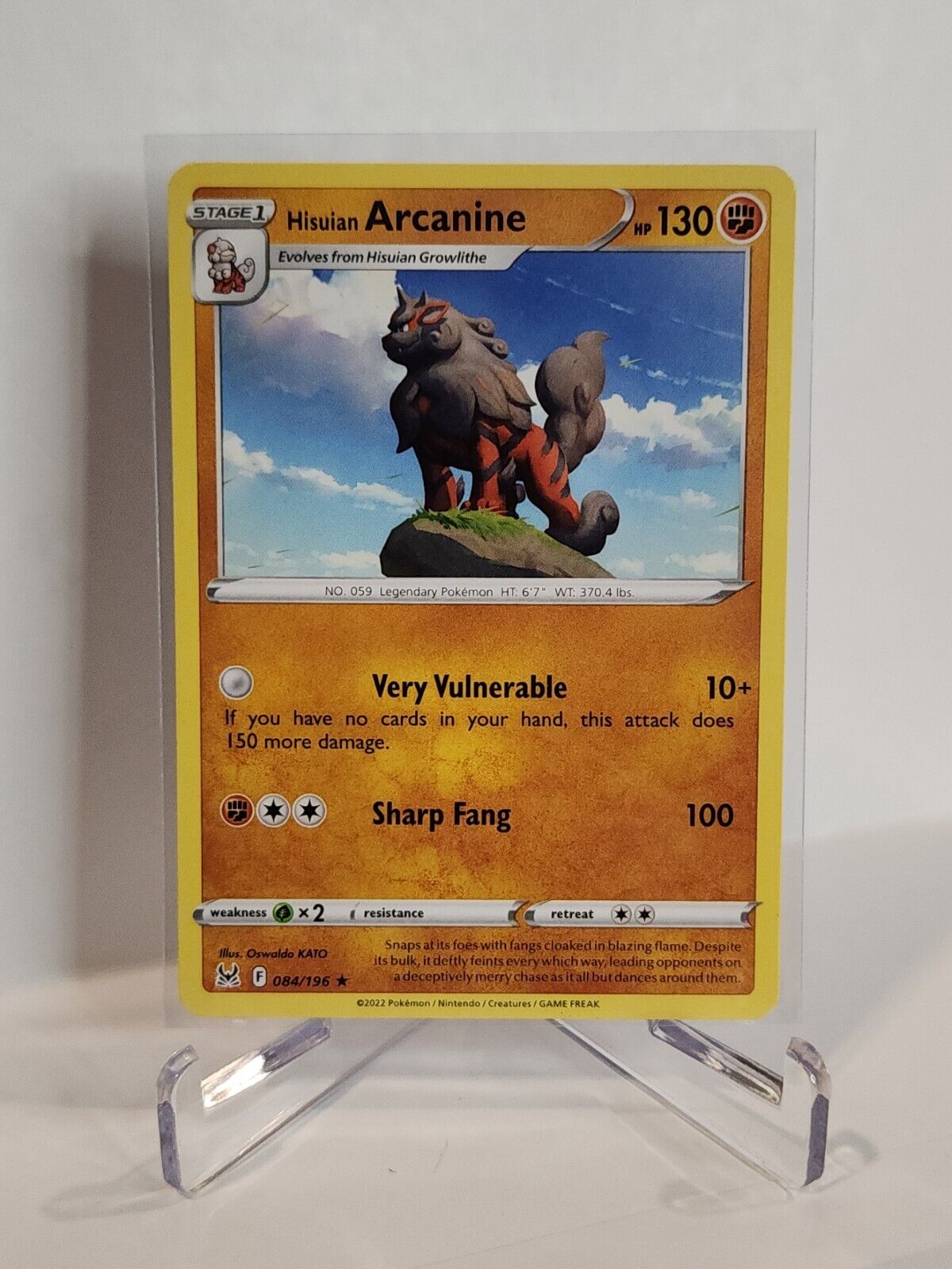 84/196 Hisuian Arcanine  Pokémon TGC Lost Origin