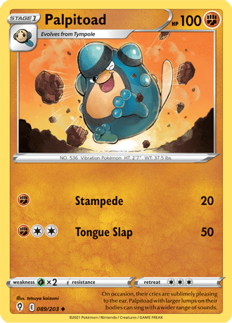 Palpitoad  89/203 Pokémon TCG Evolving Skies