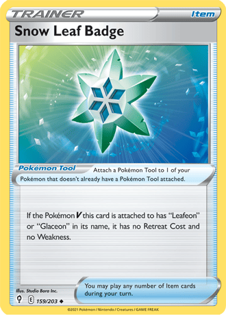 Snow Leaf Badge  159/203 Pokémon TCG Evolving Skies