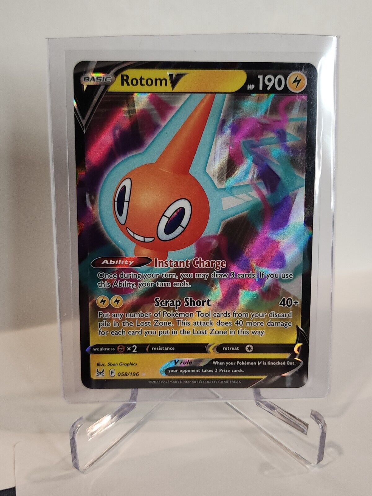 58/196 Rotom V  Pokémon TGC Lost Origin