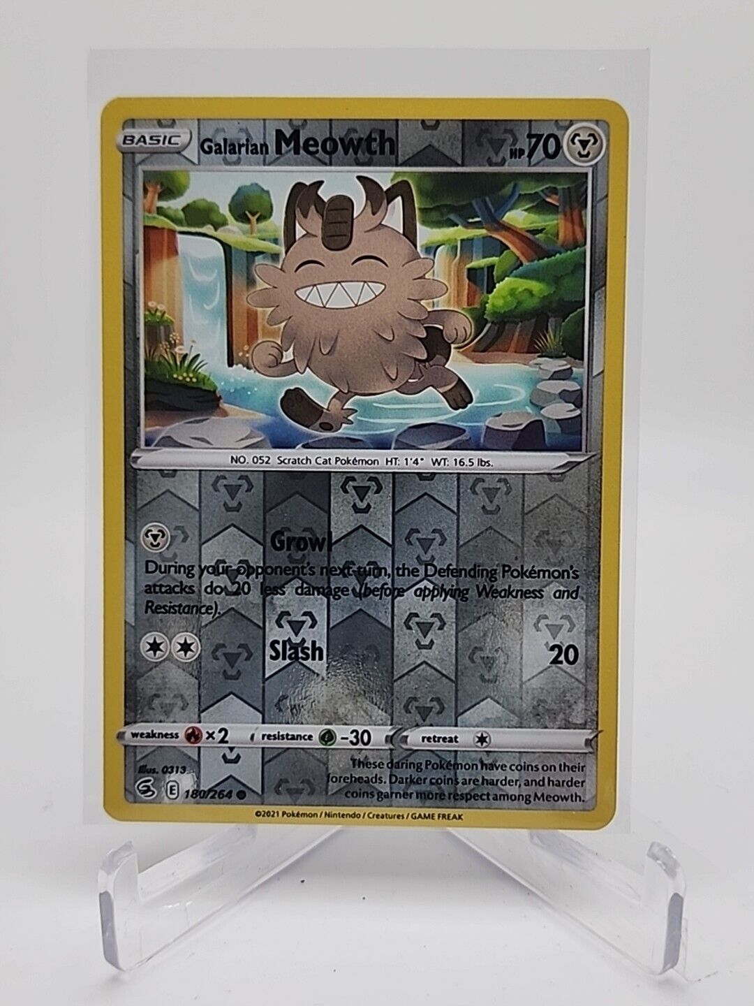 Galarian Meowth [Reverse Holo]  180/264 Pokémon TCG Fusion Strike