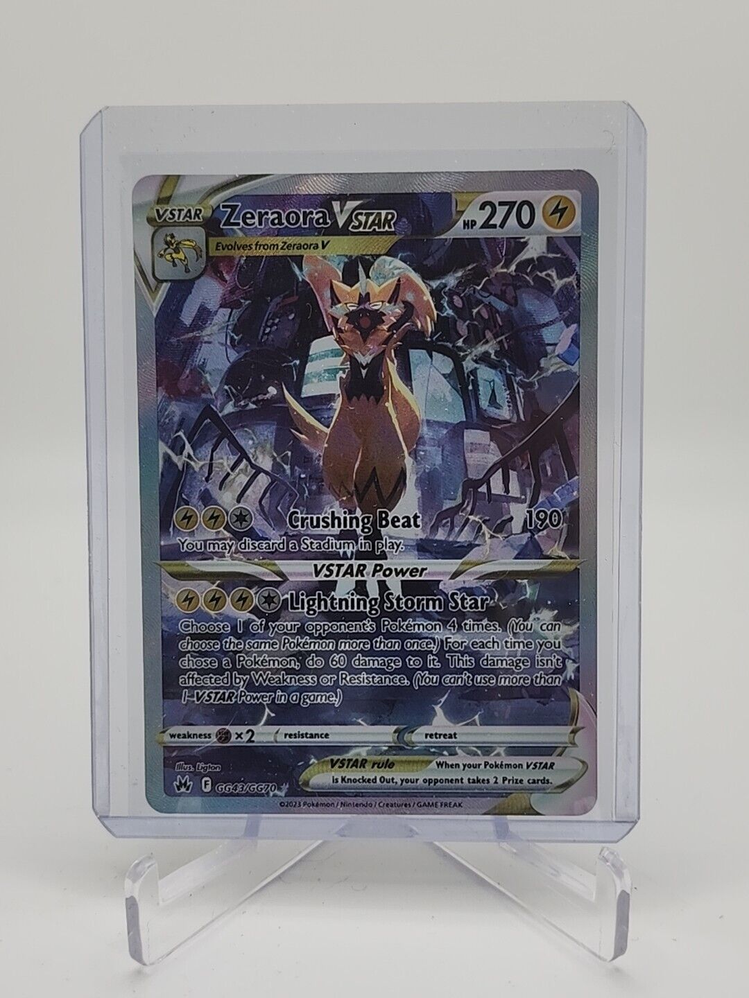 Zeraora VSTAR GG43/GG70 Pokémon TGC Crown Zenith