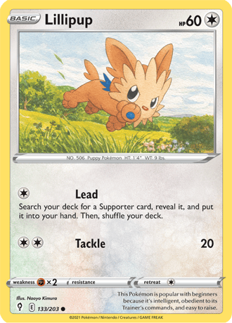 Lillipup  133/203 Pokémon TCG Evolving Skies