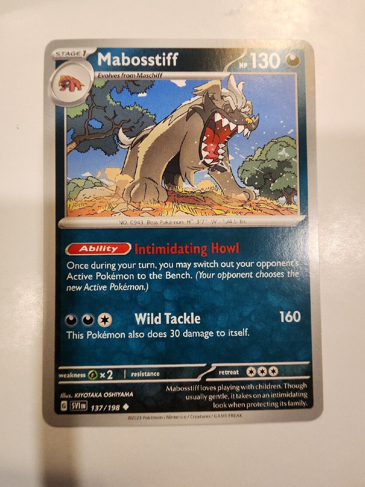 Mabosstiff 137/198 Pokémon TGC Scarlet & Violet