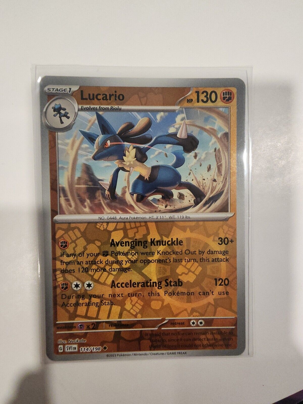 Lucario [Reverse Holo] 114/198 Pokémon TGC Scarlet & Violet