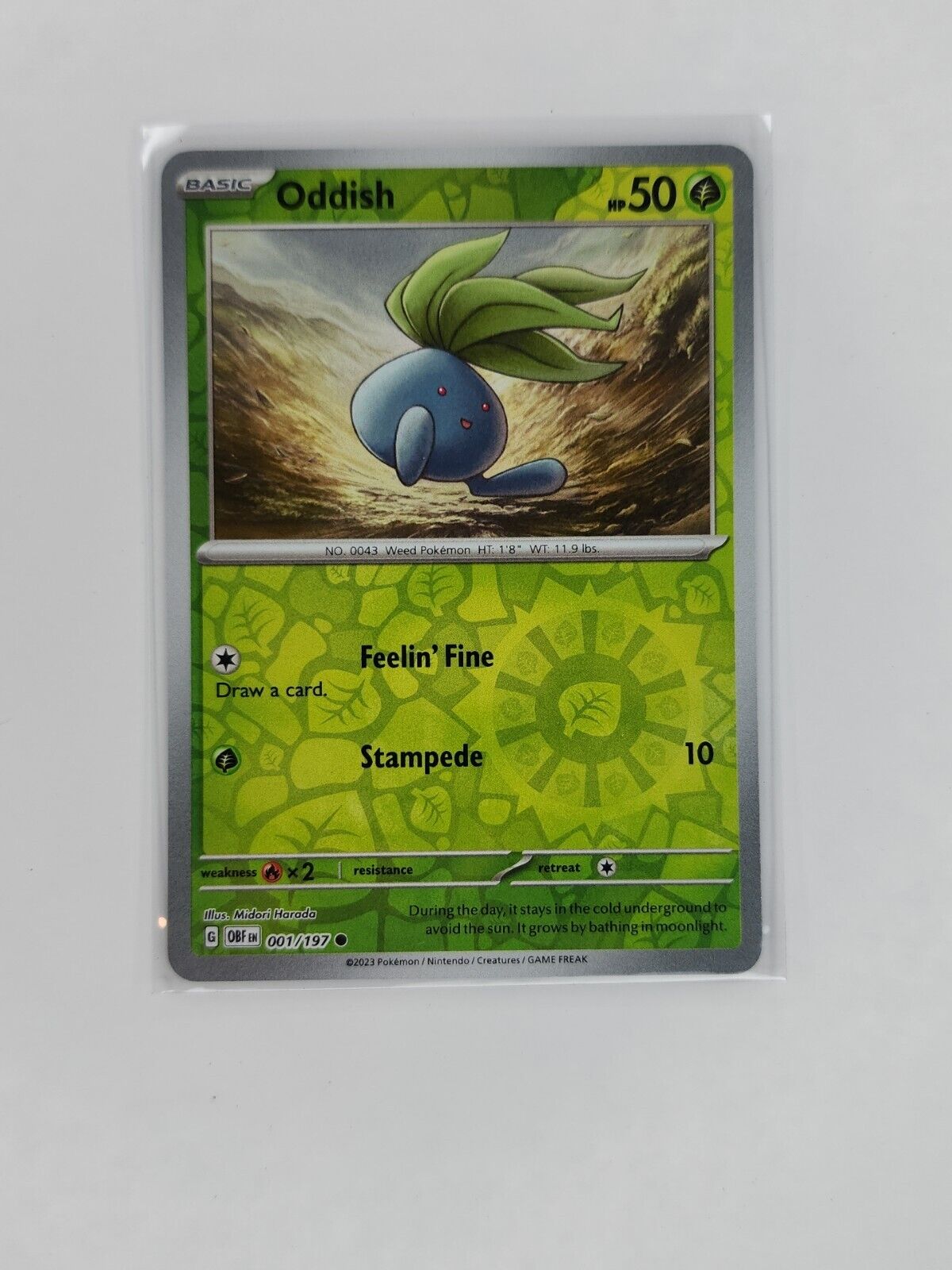 Oddish [Reverse Holo] 1/197 Pokémon TGC Obsidian Flames