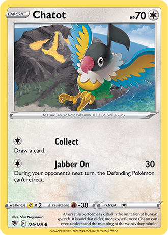 Chatot  129/189 Pokémon TCG Astral Radiance