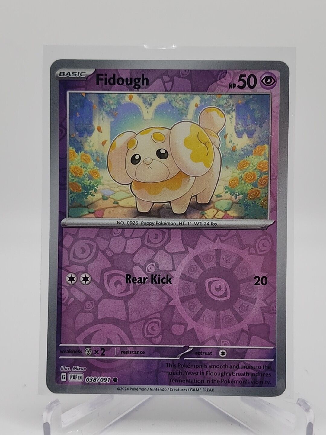 Fidough [Reverse Holo]  38/91 Pokémon TCG Paldean Fates