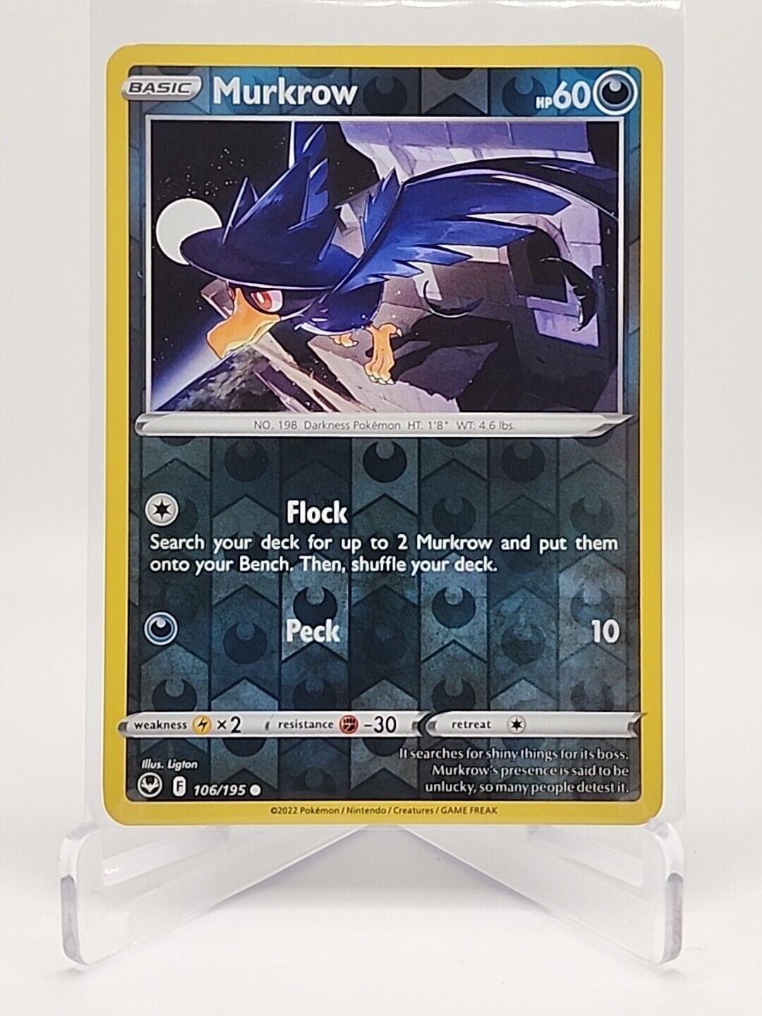 Murkrow [Reverse Holo]  106/195 Pokémon TCG Silver Tempest