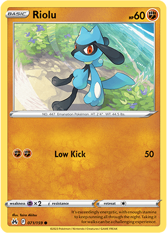 Riolu  71/159 Pokémon TCG Crown Zenith