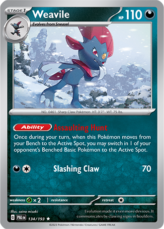 Weavile  134/193 Pokémon TCG Paldea Evolved