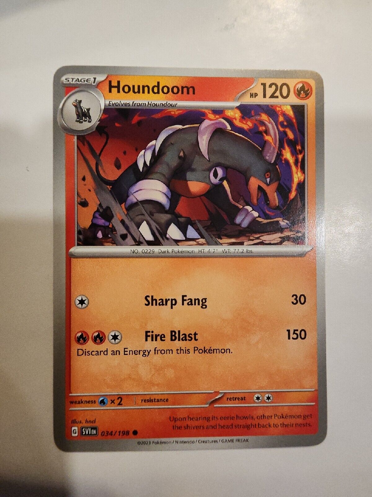 Houndoom 34/198 Pokémon TGC Scarlet & Violet