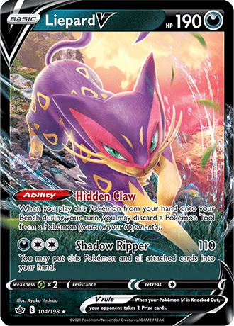 Liepard V  104/203 Pokémon TCG Chilling Reign