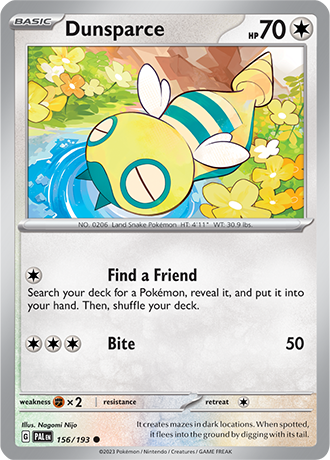 Dunsparce [Reverse Holo]  156/193 Pokémon TCG Paldea Evolved