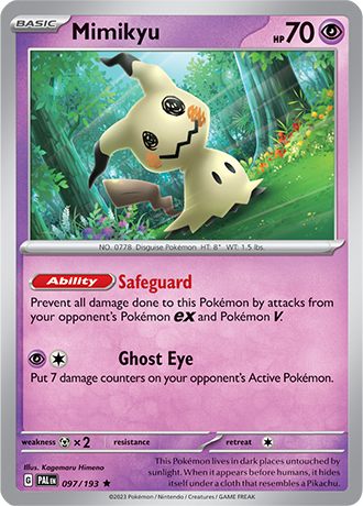 Mimikyu  97/193 Pokémon TCG Paldea Evolved