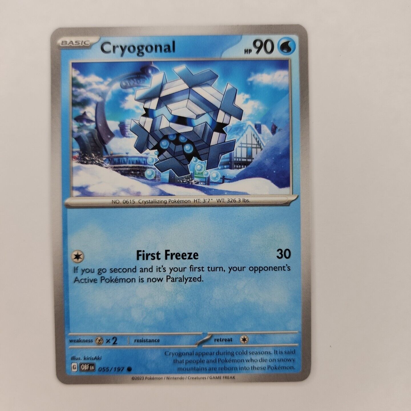 Cryogonal 55/197 Pokémon TGC Obsidian Flames