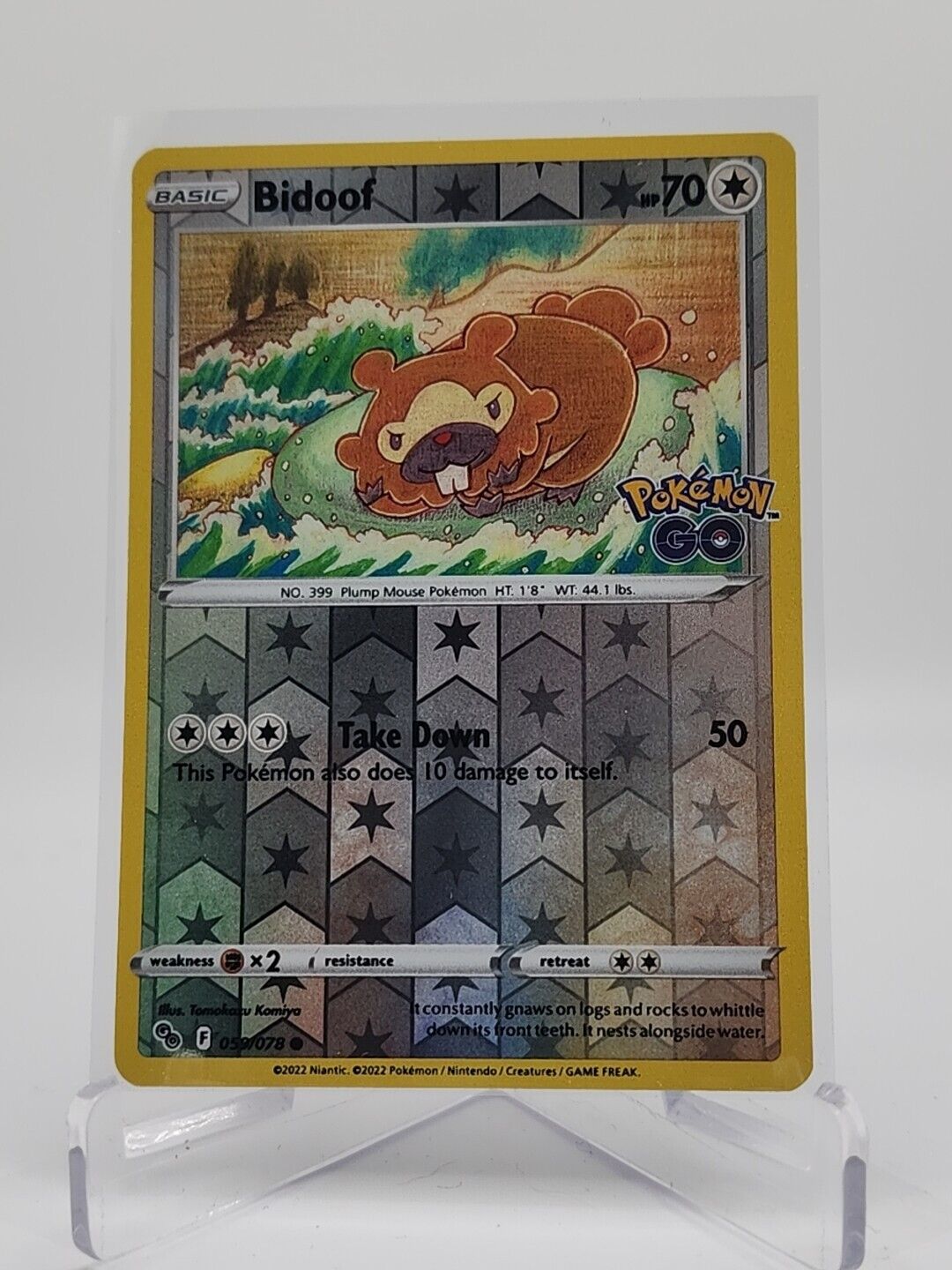 Bidoof [Reverse Holo] 59/78 Pokémon TGC Pokemon Go