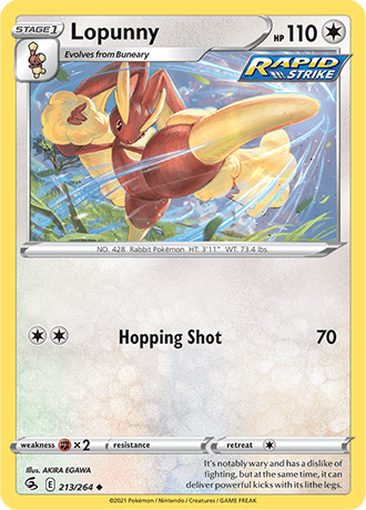 Lopunny  213/264 Pokémon TCG Fusion Strike