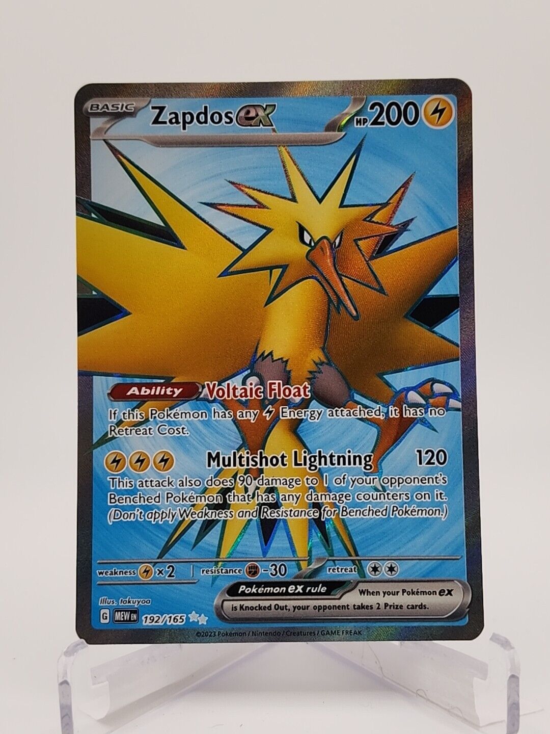 192/165 Zapdos ex  Pokémon TGC Scarlet & Violet - 151