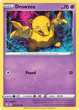 Drowzee  61/203 Pokémon TCG Evolving Skies